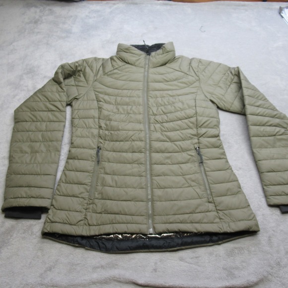 Columbia Jacket Women Green Small Insulated Puffer Thermal Full